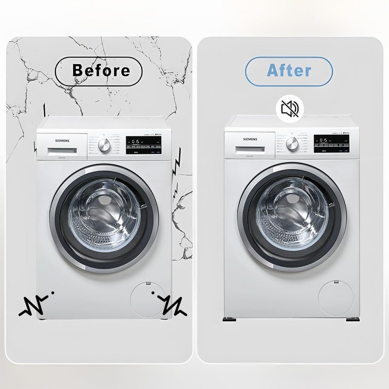 Azonee 4 Pieces Washing Machine Anti-Vibration Pads, Shock Absorption Non-Slip Grip Feet Pads Black Rubber Anti-Vibration Pads for Washing Machines and Dryers, Washing Machine Feet Pads - Image 5