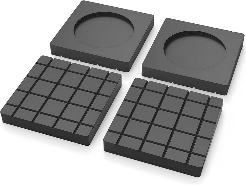 Azonee 4 Pieces Washing Machine Anti-Vibration Pads, Shock Absorption Non-Slip Grip Feet Pads Black Rubber Anti-Vibration Pads for Washing Machines and Dryers, Washing Machine Feet Pads - Image 1