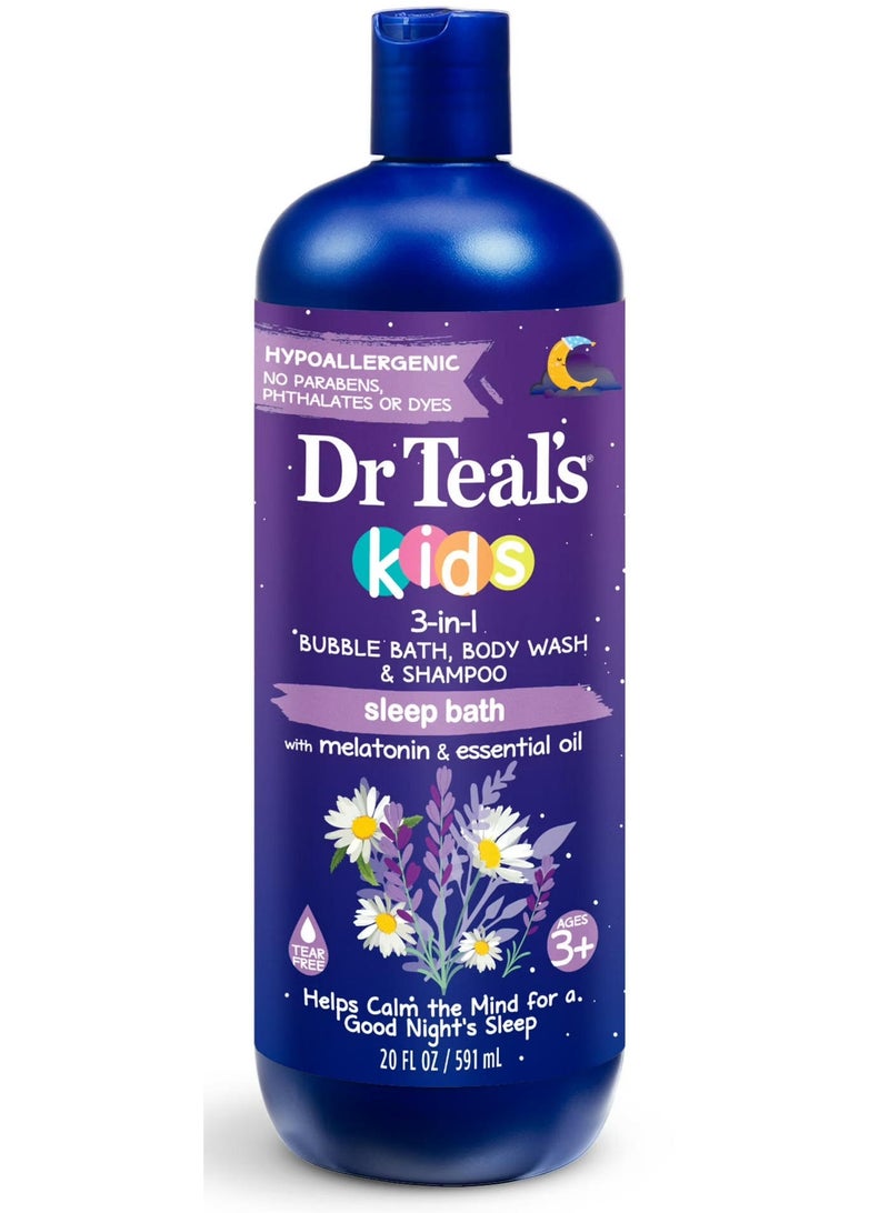 دكتور تيل غسول الجسم والشامبو 3 في 1 برائحة الفقاعات مع الميلاتونين والزيوت العطرية 591 مل - Image 1