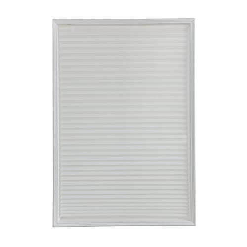 JstDoit Vertical Pleated Temporary Blinds No Drilling Self Adhesive Easy to Install Fits Blinds Window Roller for Bathroom Kitchen Living Room Office (White), 60*150cm - Image 1