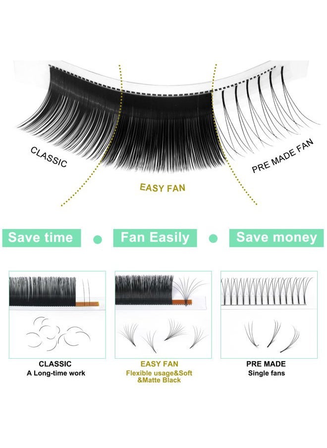 PRO LASHBEAUTY Easy Fan Volume Lashes C-0.10-9-16 Volume Lash Extensions Flowering Lash Extensions .03 .05 .07 .10 Rapid Blooming Lashes Blooming Eyelash Extensions C D curl(C-0.10,9-16mix)  - Image 3
