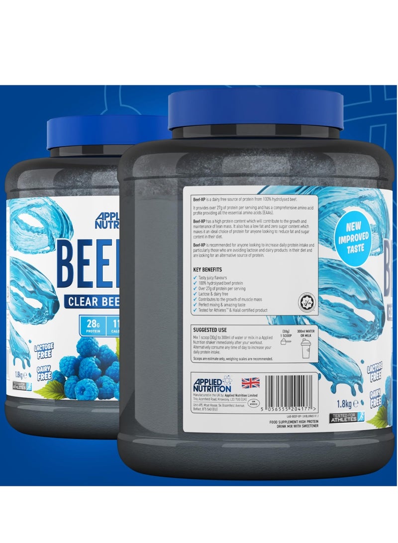 Applied Nutrition Beef Xp Clear protein isolate (Blue Raspberry flavour) 1.8 kg - 28g Protein, Lactose Free, Dairy free - Image 3