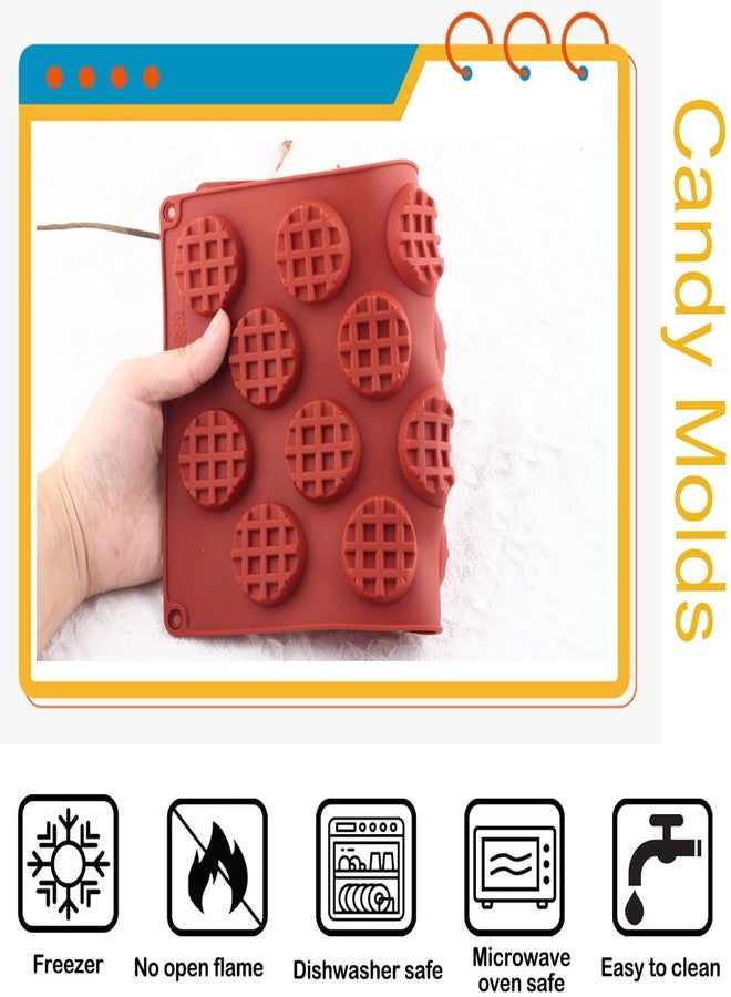 YIMINGMOLD قالب سيليكون دائري من YIMINGMOLD لصنع الوافل، قوالب حلوى الوافل، حلوى الشوكولاتة، البسكويت - Image 3