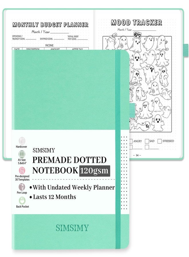 SIMSIMY Premade Bullet Dotted Journal Notebook, Pre-made Dot Grid Journaling with Undated Weekly & Monthly Planner - 12 Month Organization for Habit / Mood / Meals / Sleep / Exercise Trackers, - Image 1