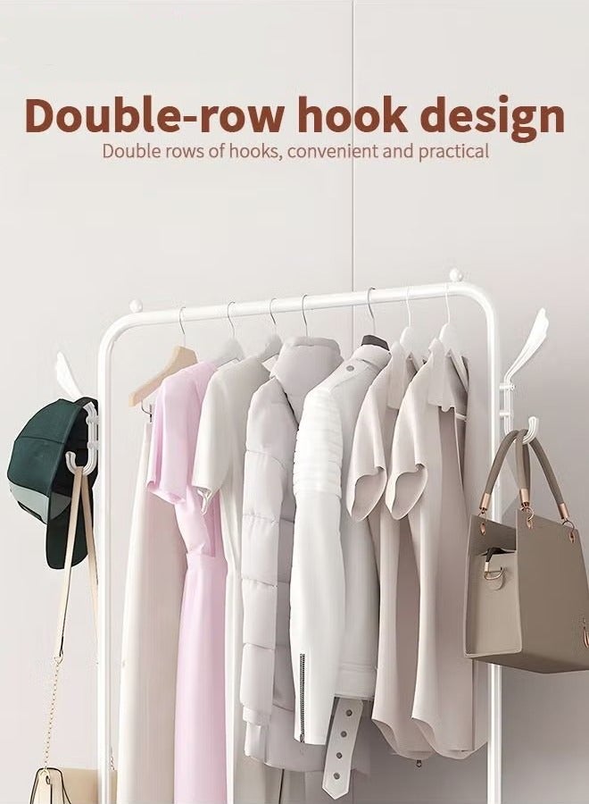 بيوينتي حامل أحذية من 5 طبقات مع معطف الرف شجرة قاعة معدنية خفيفة الوزن منظم حامل أحذية متحركة معدن متعدد الوظائف رصيف أحذية الرف لغرفة النوم شقة المسكن والمدخل - Image 3