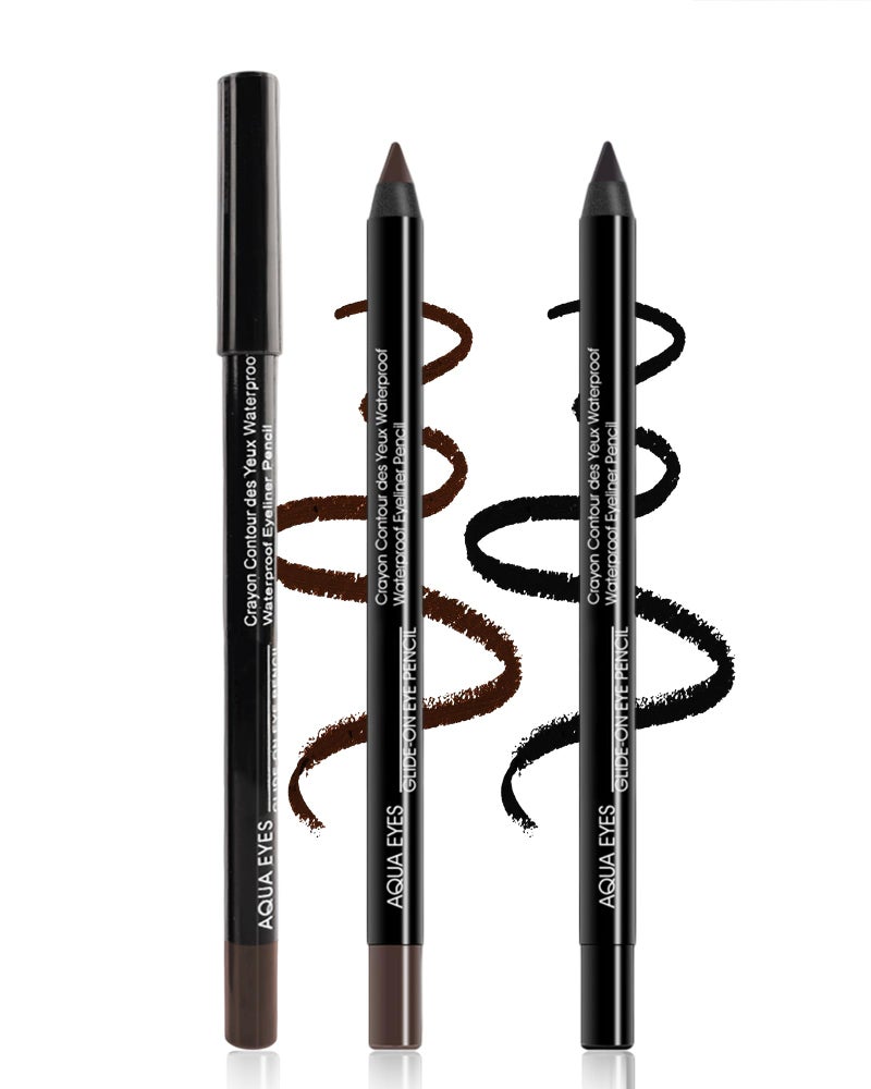 LYSdefeu Gel Eyeliner Pencilâ€“3Pcs Brown Black Waterproof Smudge-proof Gel Eyeliner Waterline Pencil,Eye Liner Pen Water Line Pen for Cat Eye/Smoky Eye Makeup,Christmas Gift Set for Older Women Girl - Image 1