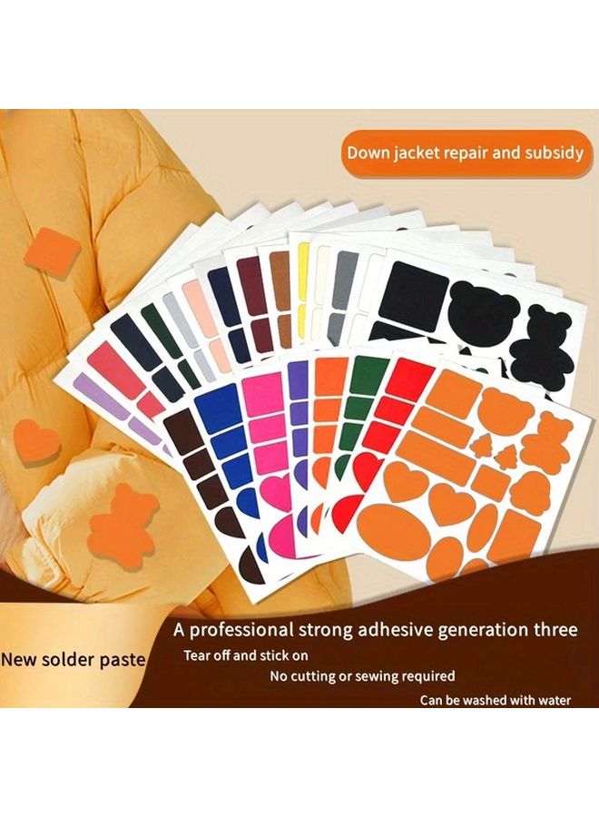 Third Generation Orange Free Cutting Down Jacket Repair Patches No Iron Self Adhesive 2pcs - Image 2