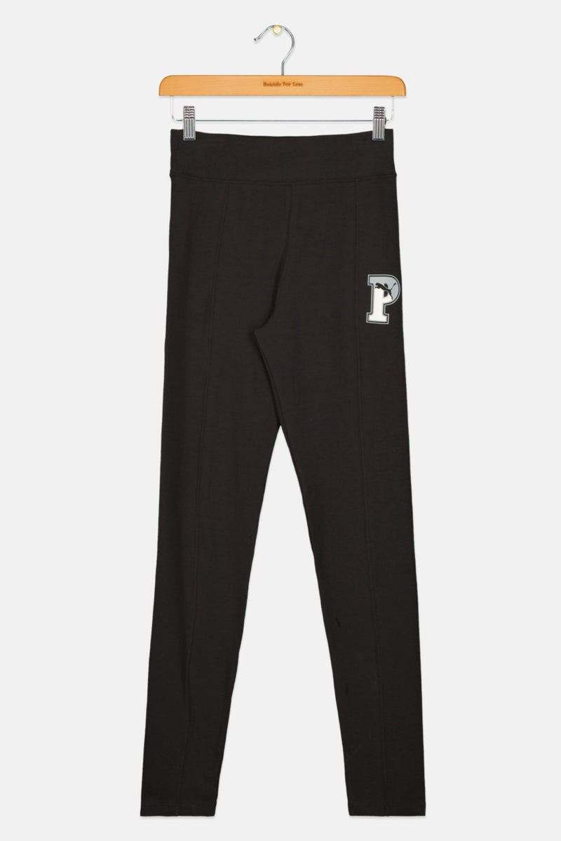 PUMA Kids Girl Sportswear Fit Brand Logo Training Leggings, Black - Image 1