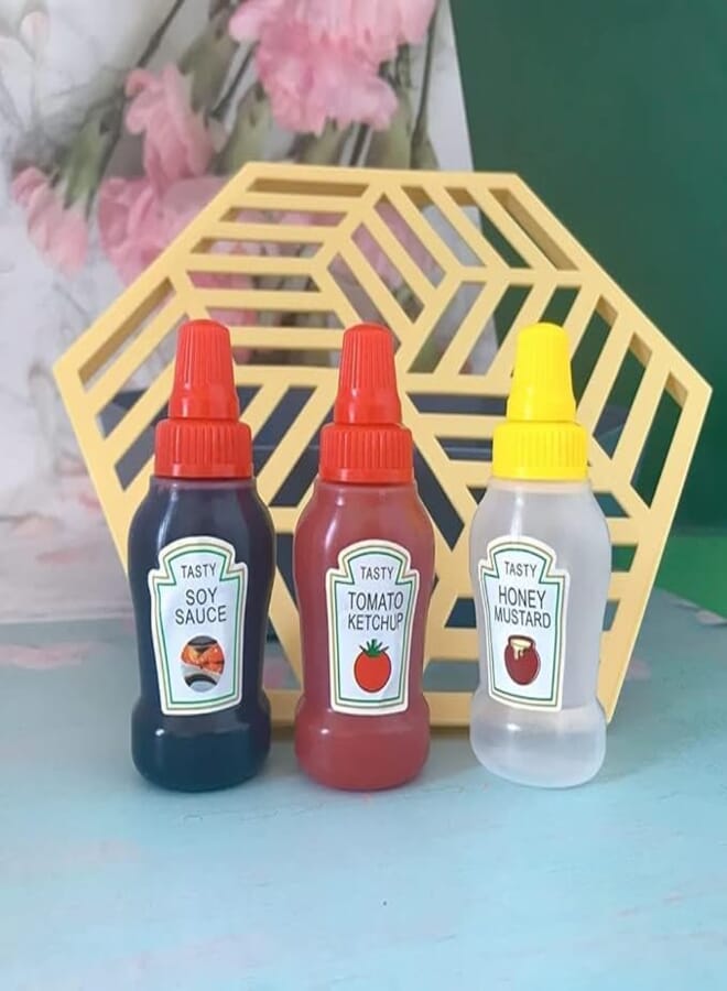 Spaceshoop Pocket Size Ketchup Bottles with Strong Twist Caps, 25ml Mini Squeeze Bottles, Portable Containers for Travel, BBQ, Hiking, Lunch Bags for Kids and Adults, Now at Al Israa (16)