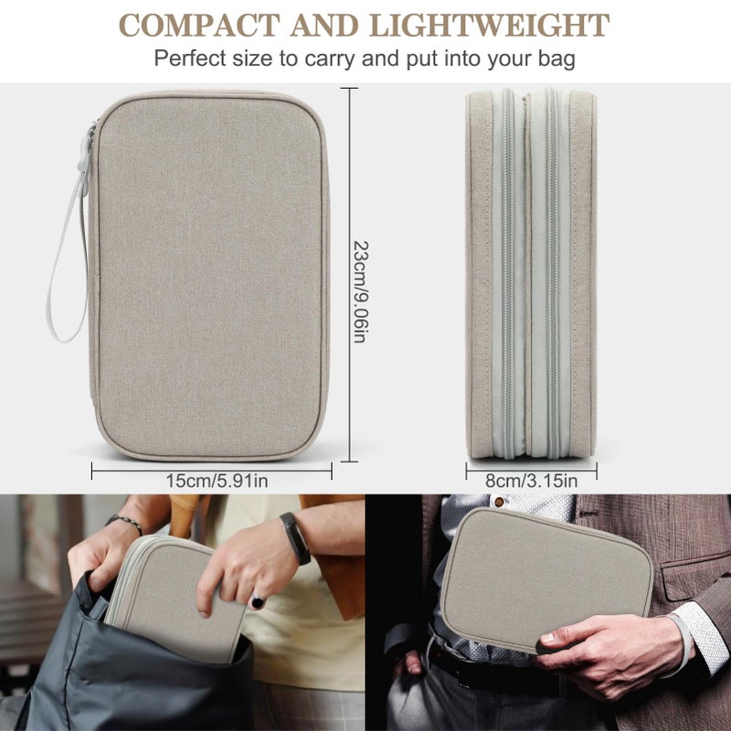 Waterproof Travel Cable Organizer Bag with Double Layer Storage for Cords, Chargers, Phone and Earphone - Image 2