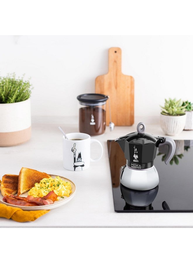 BIALeTTI بيالتي - موكا إندكشن، وعاء موكا، مناسب لجميع أنواع المواقد، 6 أكواب إسبريسو (9.4 أونصة إسبريسو)، 280 مل، أسود - Image 5