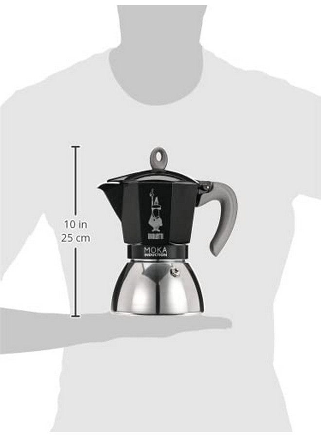 BIALeTTI بيالتي - موكا إندكشن، وعاء موكا، مناسب لجميع أنواع المواقد، 6 أكواب إسبريسو (9.4 أونصة إسبريسو)، 280 مل، أسود - Image 3