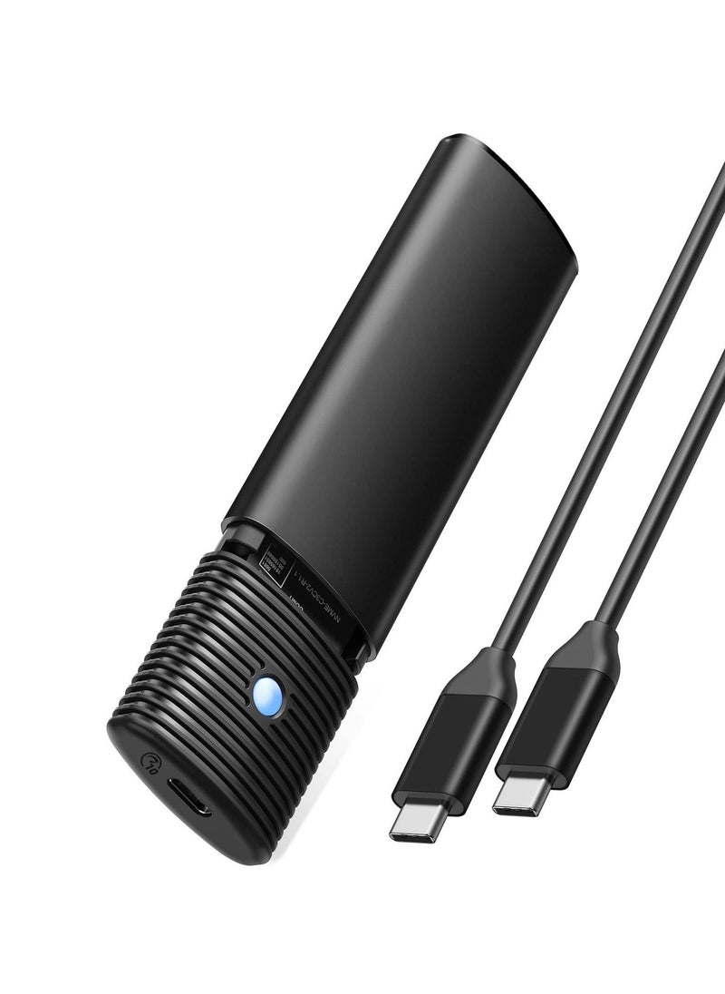 Generic محول حاوية SSD M2 NVMe SATA بدون أدوات، USB C 3.2 Gen 2 بسرعة 10 جيجابت في الثانية NVME، 5 جيجابت في الثانية NGFF SATA PCIe M Key أو B M Key 2230 2242 2260 2280، قارئ M2 خارجي من الألومنيوم يدعم UASP Trim PWDM2  - Image 1