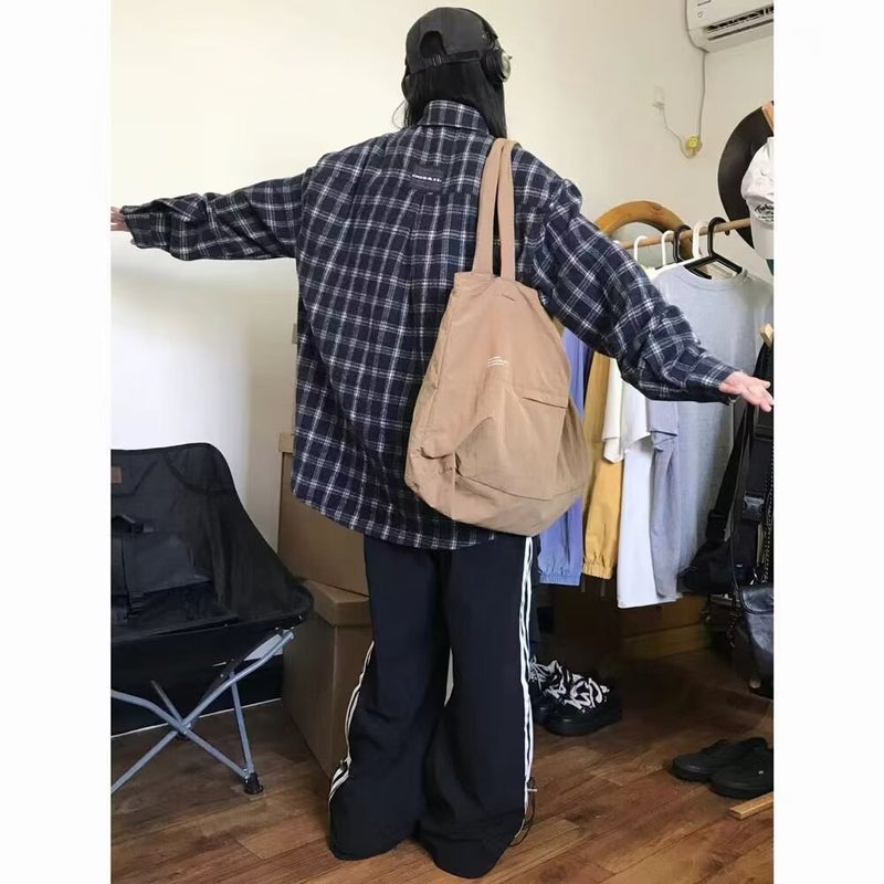Plaid Long Sleeve Shirt Japanese Style Hong Kong Style Ins Loose Shirt Men'S And Women'S Summer Trendy Couple'S All-Match Casual Jacket - Image 5