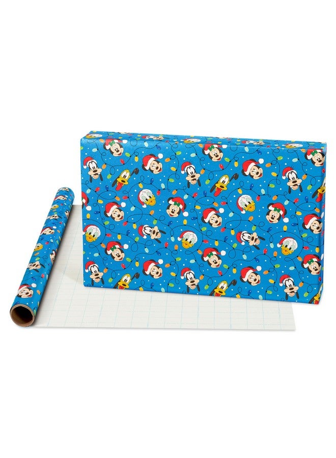 American Greetings 105 sq. ft. Disney Christmas Wrapping Paper Bundle with Cut Lines, Mickey Mouse (3 Rolls 30 in. x 14 ft.) - Image 2