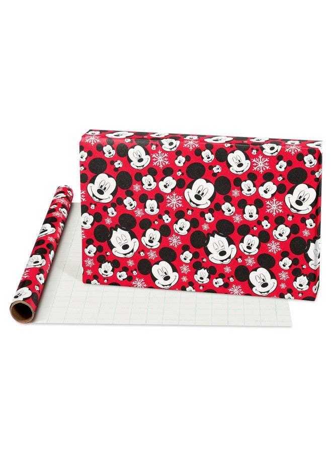 American Greetings 105 sq. ft. Disney Christmas Wrapping Paper Bundle with Cut Lines, Mickey Mouse (3 Rolls 30 in. x 14 ft.) - Image 1