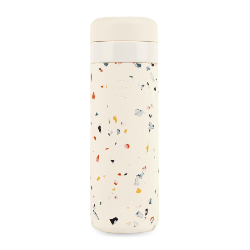 WP Porter Insulated Bottle 20 oz  Clean Taste Ceramic Coating for Water Coffee  Tea  Wide Mouth Vacuum Insulated  Dishwasher Safe Cream Terrazzo