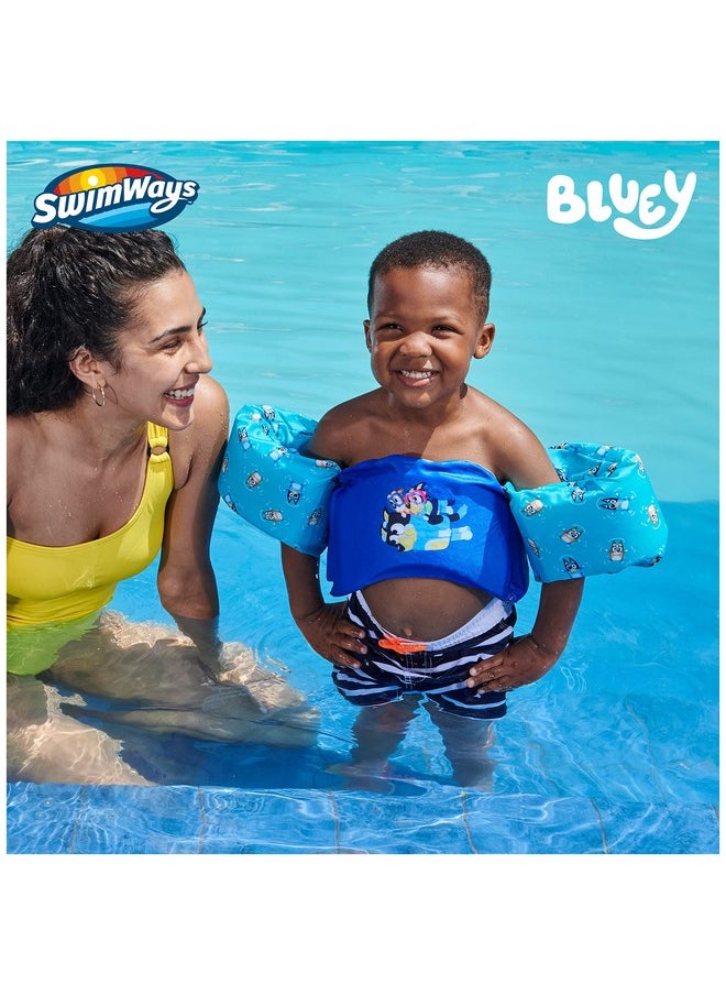 SwimWays SwimWays Bluey Swim Trainer, US Coast Guard Approved Life Vest Kids Swim Vest, Arm Floaties & Life Jackets for Kids 33-55 lbs, Bluey  - Image 2