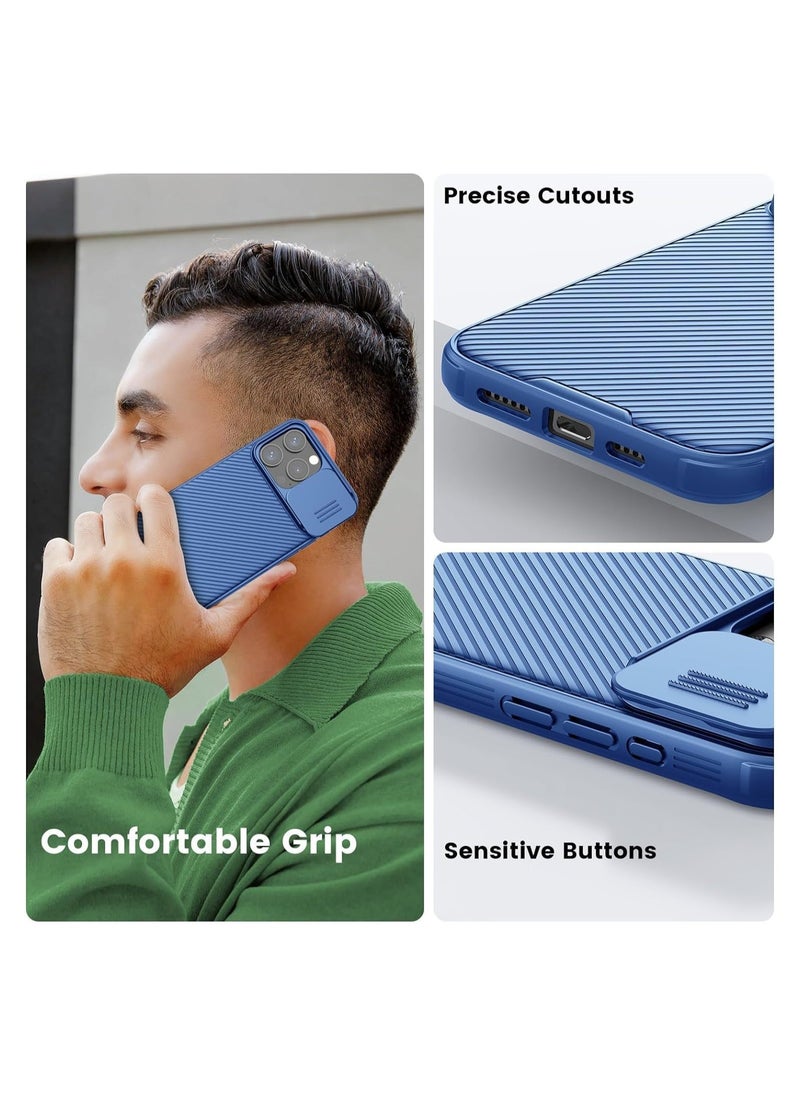 Raxoom iPhone 15 Pro Max Case with Sliding Camera Cover - Upgraded Lens Protection, Hard PC + TPU Bumper, Slim Shockproof Protective Phone Case 6.7" - BLUE - Image 4
