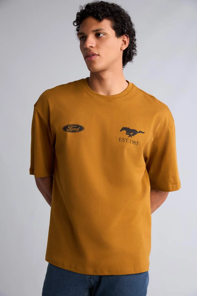 DeFacto Boxy Fit Crew Neck Printed Short Sleeve T-Shirt