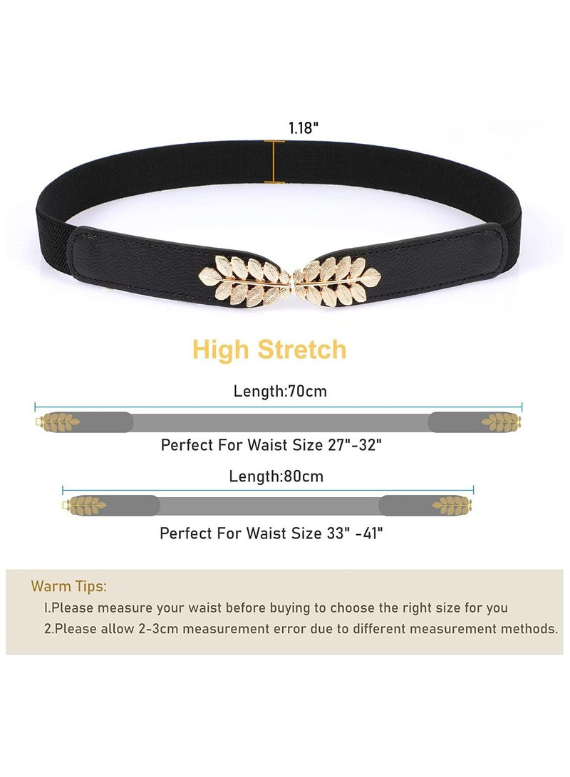 SYOSI Skinny Belts for Women, 2Pcs Stretch Retro Belt for Dress Fashion Skinny Thin Waist Belts, for Jeans Dress Shorts Wedding Dress Decoration, Versatile Belt Simple Pair Buckle Thin Belt - Image 5