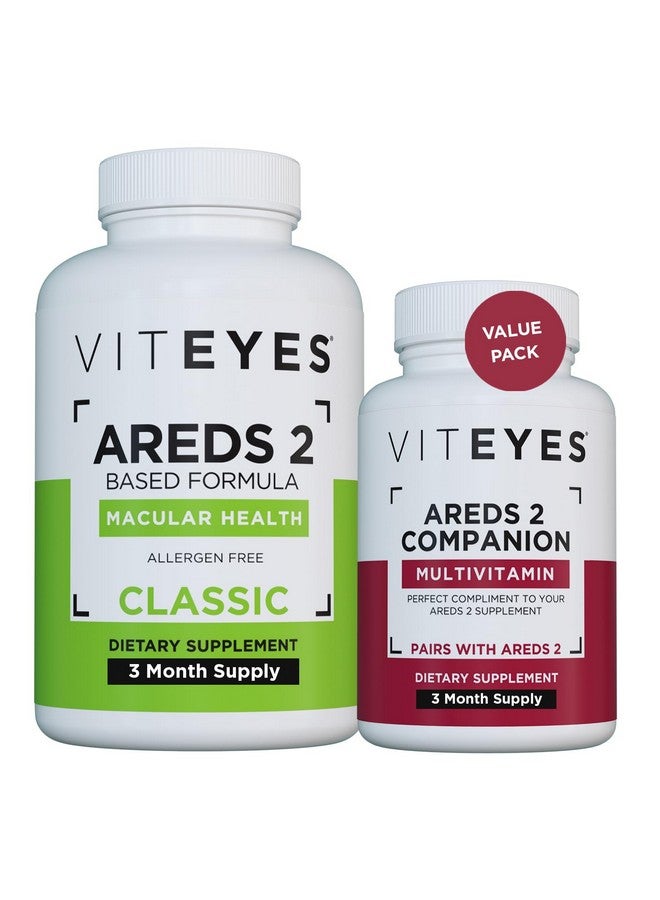 Viteyes AREDS 2 Capsules and Viteyes Multivitamin AREDS 2 Companion, Single Daily Dose Eye Vitamins, 3 Month Supply - Image 1