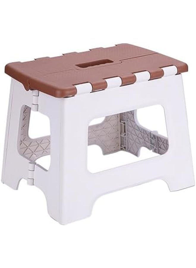 Brown Folding Step Stool For Safe Access To Hard To Reach Areas At Home Or Office - Image 1
