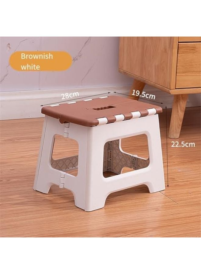 Brown Folding Step Stool For Safe Access To Hard To Reach Areas At Home Or Office - Image 4