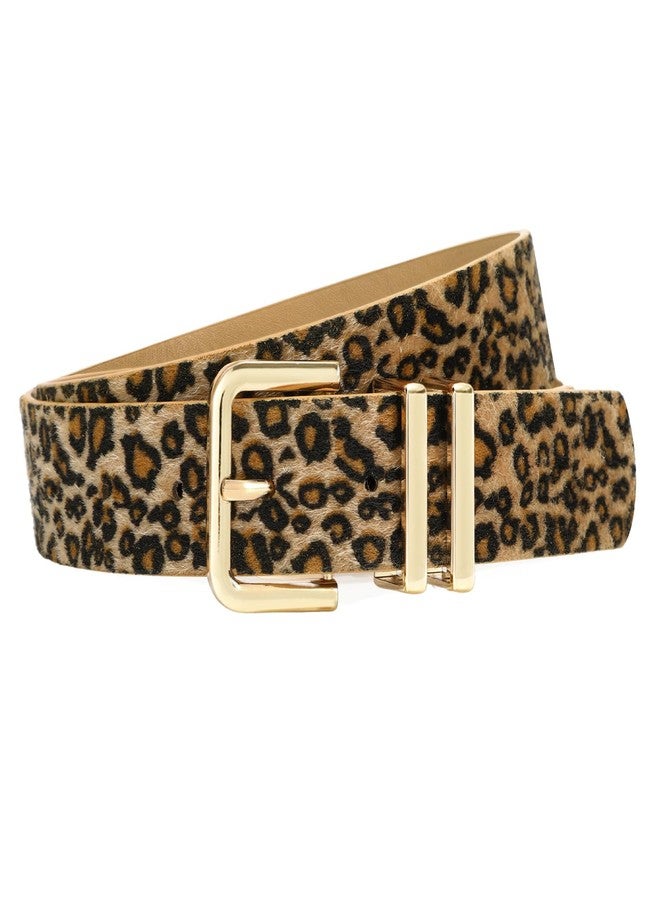 WOWOGO Women Leopard Print Belt Cheetah Print Belt Animal Print Fashion Leather Belt Ladies Waist Belt for Jeans Pants Dress - Image 1