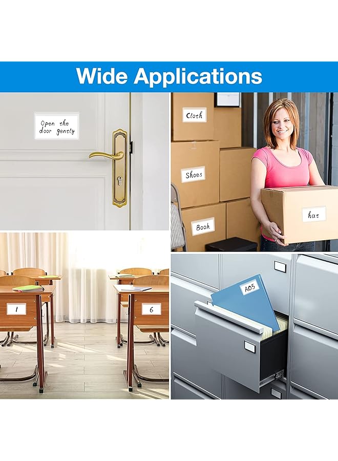 erorex Self Adhesive Index Card Pockets With Top Open For Loading 20 Pack Clear Plastic Labels Holders For Organizing Storage Bins Library Card Totes Shelves 3 Inch X 5 Inch Protecting Your Index Cards  - Image 2