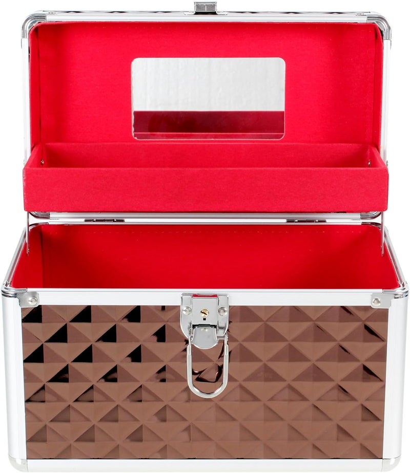 AR BRAND EST. 2021 Aluminium Hard Make Up Travel Storage Box Cosmetic Beauty Vanity Case Organiser - Image 5