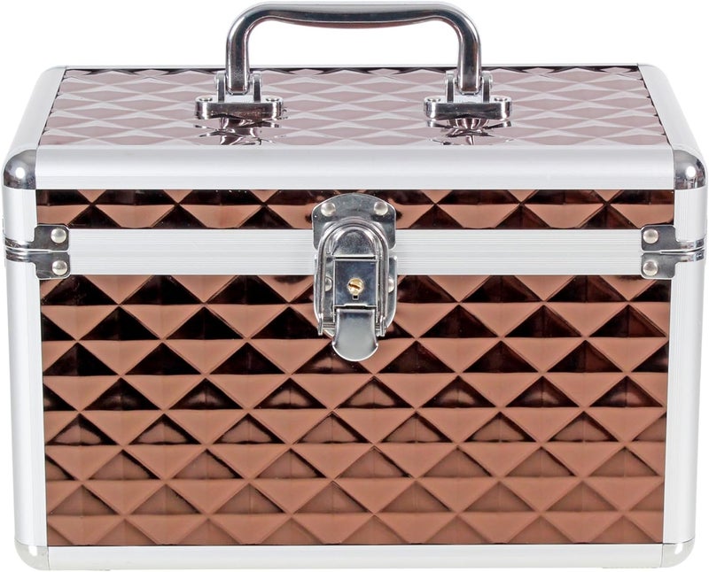 AR BRAND EST. 2021 Aluminium Hard Make Up Travel Storage Box Cosmetic Beauty Vanity Case Organiser - Image 1