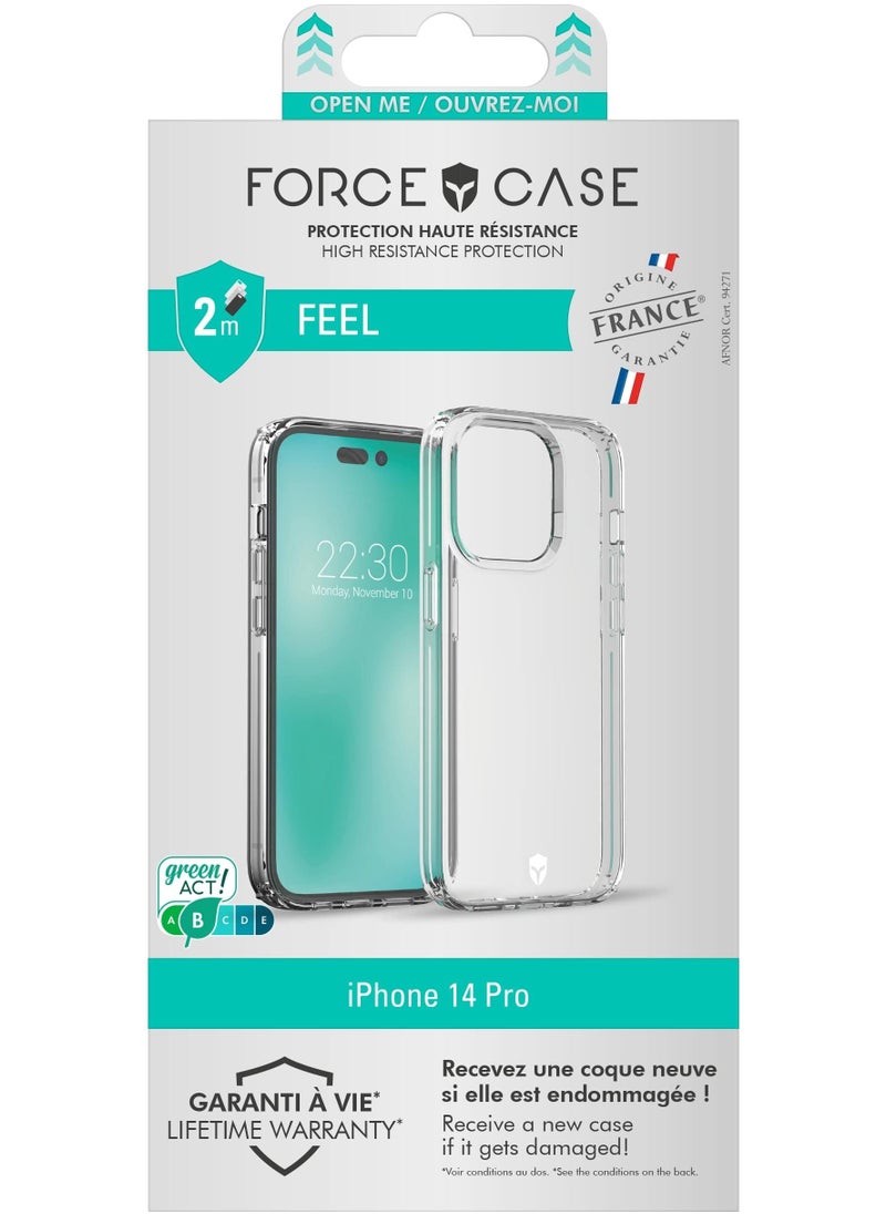 FORCE Force Case IPhone 14 Pro Reinforced Case Made in France With Lifetime Warranty Transparent 50% Recycled Plastic  - Image 1