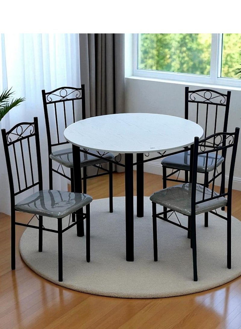 KRESLO Round Dining Table Set With Four Chairs - Image 1