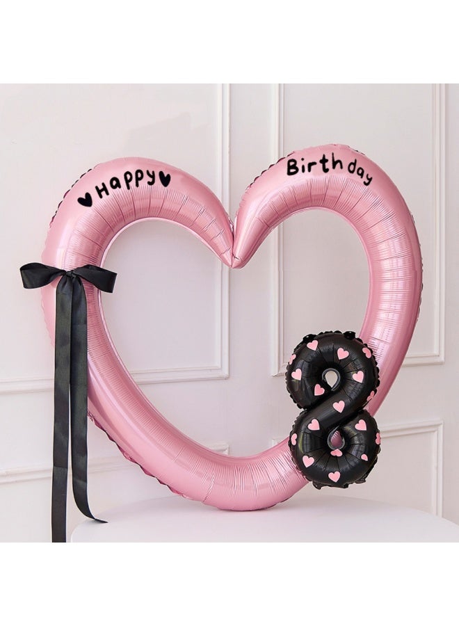 40-Inch Hollow Love Balloon Bow Number 8 Balloon Birthday Party Decoration