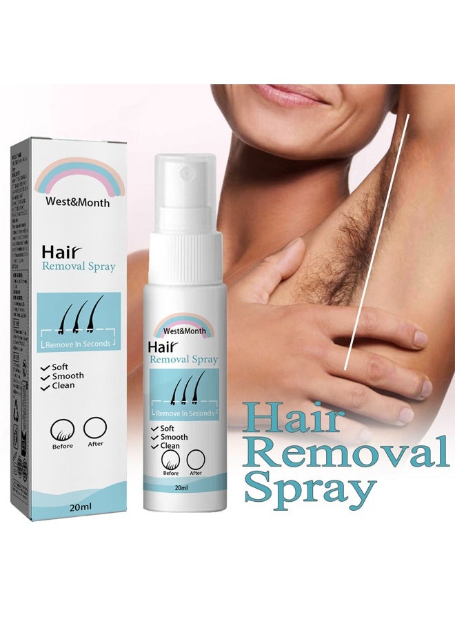West&Month - Hair Removal Spray, Painless Hair Removal Spray Armpit Gentle Hair Remover Refreshing Quick Hair Removal Spray, Safe Hair Removal for Underarm, Chest, Back, Leg and Private Part - Image 1