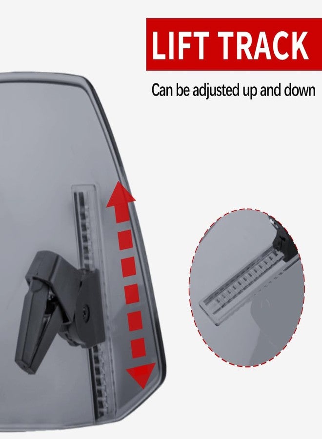 KICRY Motorcycle Windshield Extension Small Windshield Extender Adjustable Clip on Windscreen Spoiler Deflector Universal Fit (New-Smoke, 11.88''x7.4'') - Image 2