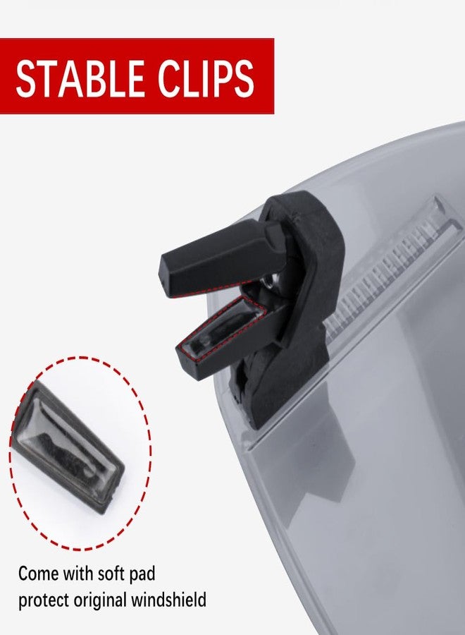 KICRY Motorcycle Windshield Extension Small Windshield Extender Adjustable Clip on Windscreen Spoiler Deflector Universal Fit (New-Smoke, 11.88''x7.4'') - Image 4