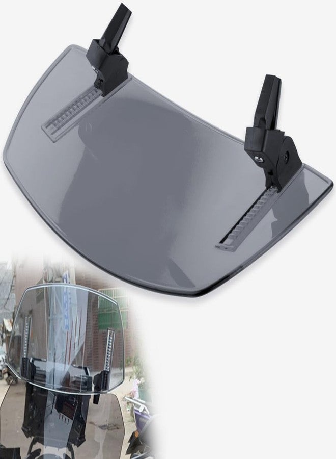KICRY Motorcycle Windshield Extension Small Windshield Extender Adjustable Clip on Windscreen Spoiler Deflector Universal Fit (New-Smoke, 11.88''x7.4'') - Image 5