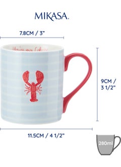 Fine China 280ML Straight Sided Mug Lobster