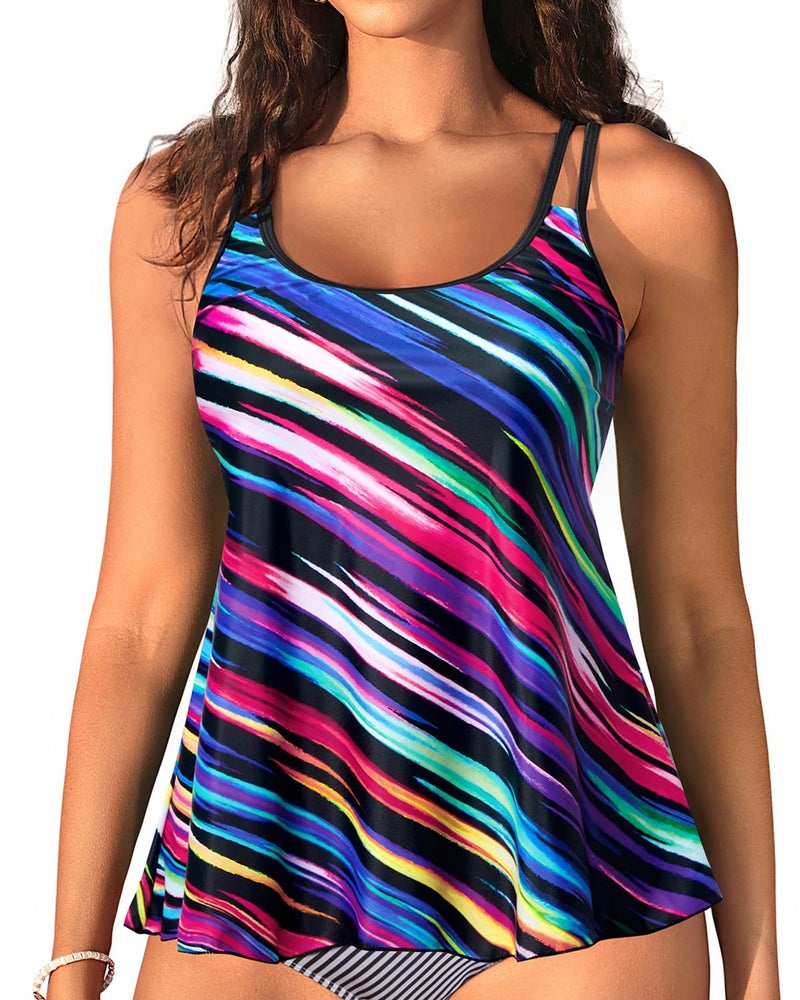 Talisea Womens Flowy Tankini Tops Only - Modest Bathing Suit Loose Fit Swimsuit Swim Tops No Bottom 2025 (Available in Plus) - Image 1