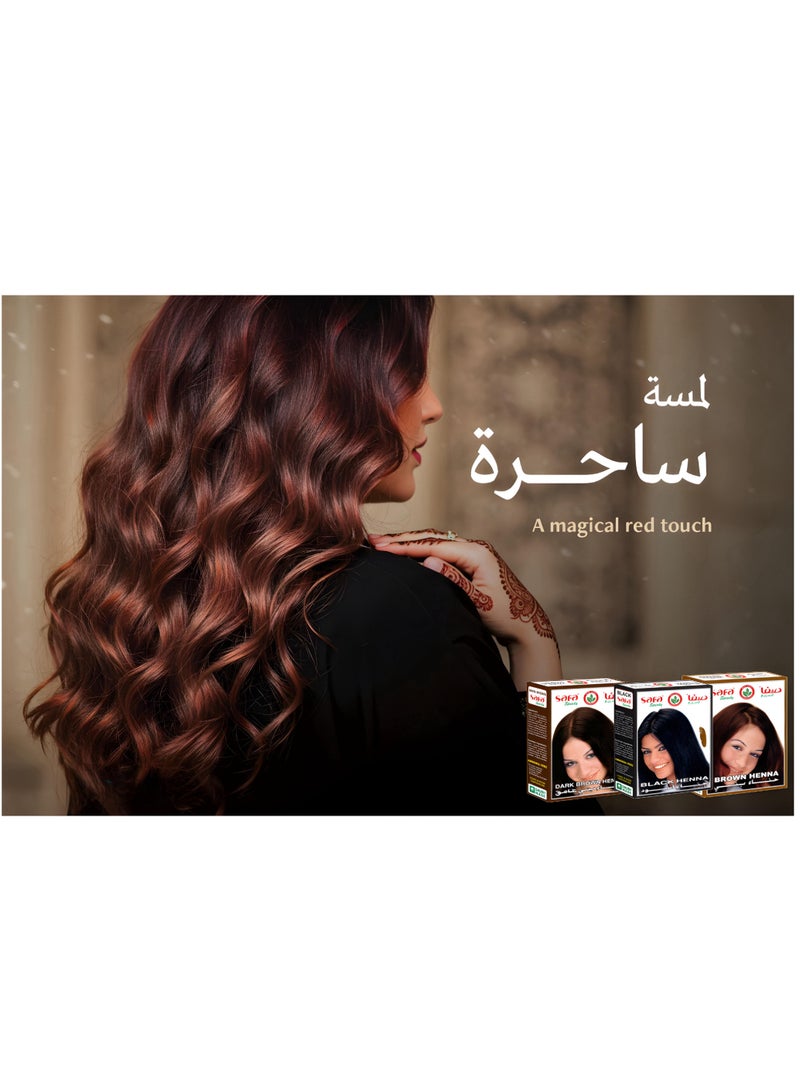 Safa Speedy Hair Henna – Natural Dark Brown Color – Ammonia Free – for Women (40g) - Image 3