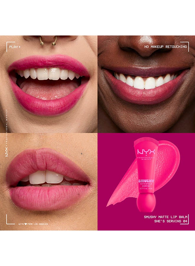 NYX PROFESSIONAL MAKEUP Smushy Matte Lip Balm, Soft Diffused Color, Matte FinishShe's Serving - Image 2
