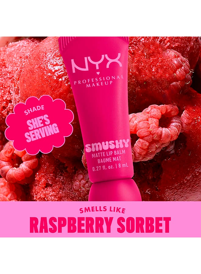 NYX PROFESSIONAL MAKEUP Smushy Matte Lip Balm, Soft Diffused Color, Matte FinishShe's Serving - Image 3