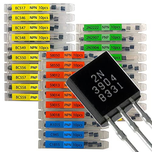 EEEEE 30 Kinds 300pcs Assorted Type General Purpose TO92 Transistors PNP NPN Bipolar Power Transistor Assortment Kit with Individual Compartment (300pcs 30 Models) - Image 1