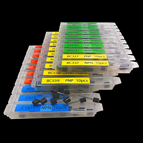 EEEEE 30 Kinds 300pcs Assorted Type General Purpose TO92 Transistors PNP NPN Bipolar Power Transistor Assortment Kit with Individual Compartment (300pcs 30 Models) - Image 2