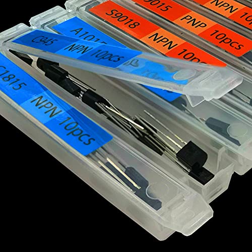 EEEEE 30 Kinds 300pcs Assorted Type General Purpose TO92 Transistors PNP NPN Bipolar Power Transistor Assortment Kit with Individual Compartment (300pcs 30 Models) - Image 3
