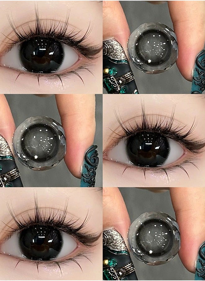 Mill Creek Mill Creek Color Contact Lenses 14.5MM Hydrogel Lenses Yearly Use 1 pair of 2 Milk Ball Black Glasses  - Image 2