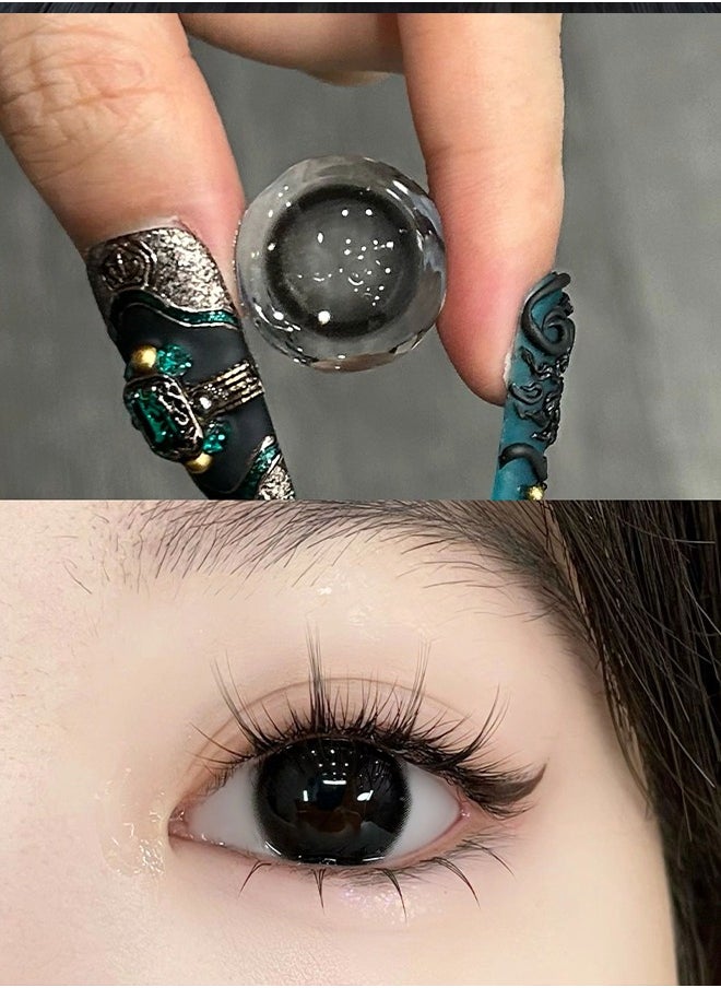 Mill Creek Mill Creek Color Contact Lenses 14.5MM Hydrogel Lenses Yearly Use 1 pair of 2 Milk Ball Black Glasses  - Image 3