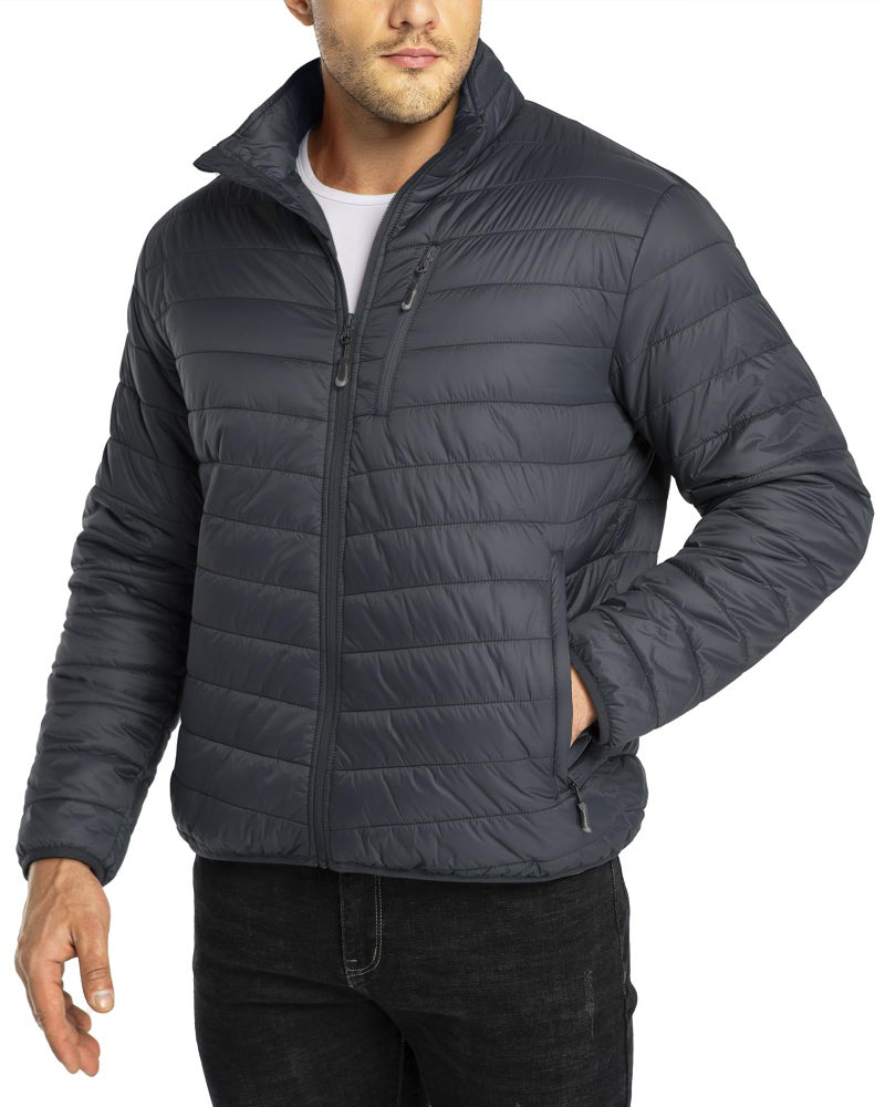 33,000ft Men's Lightweight Packable Insulated Puffer Winter Jacket, Water-Resistant Warm Quilted Puffy Coat - Image 1